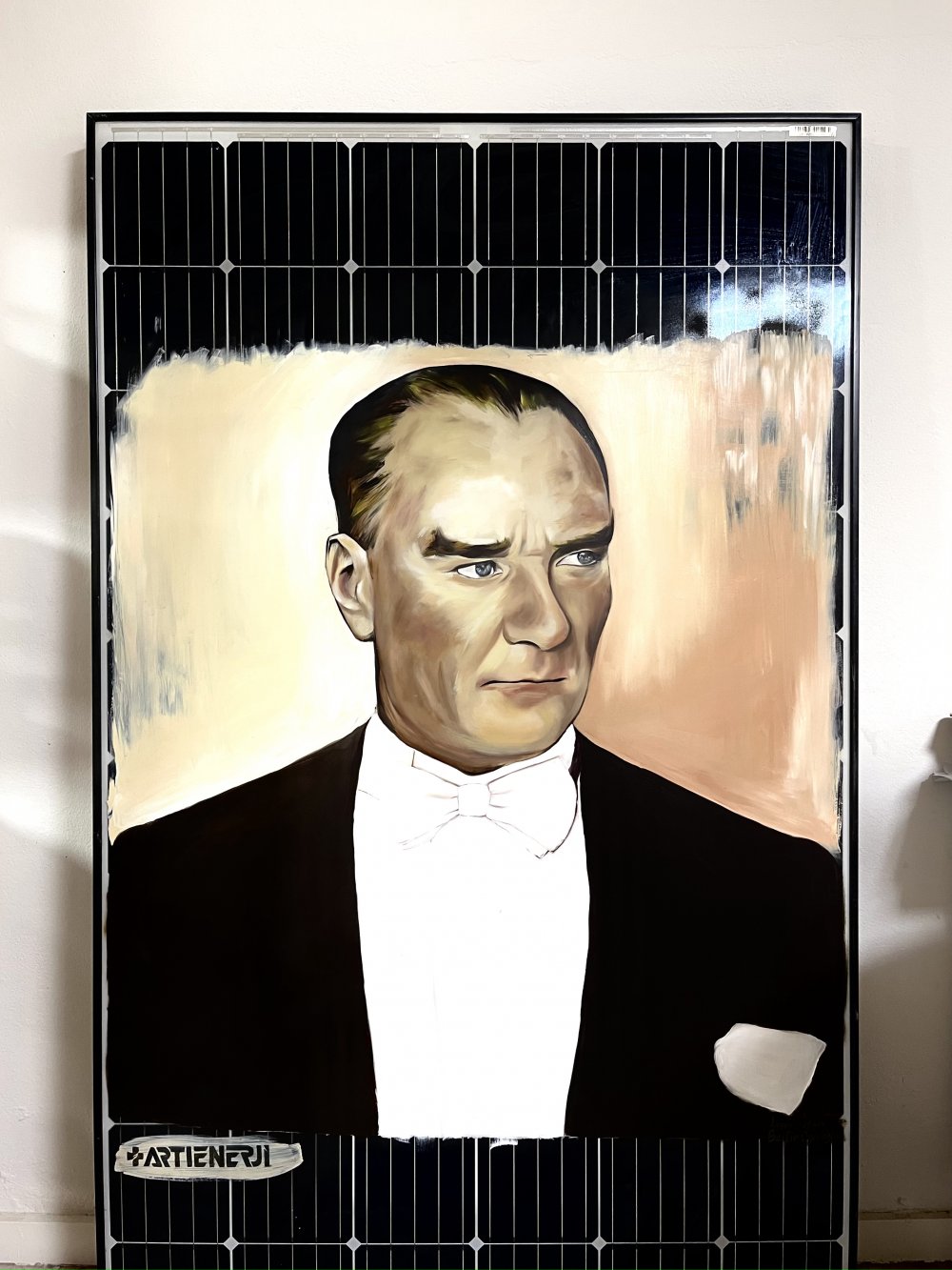 Ataturk portrait on solar panel - 02