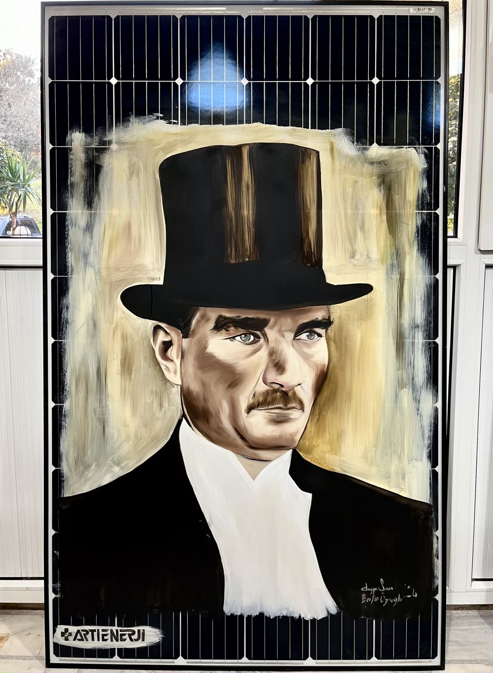 Ataturk portrait on solar panel - 04