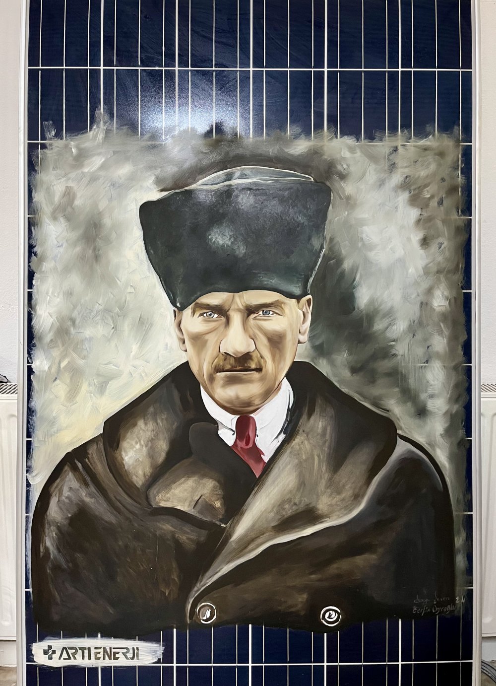 Ataturk portrait on solar panel - 03