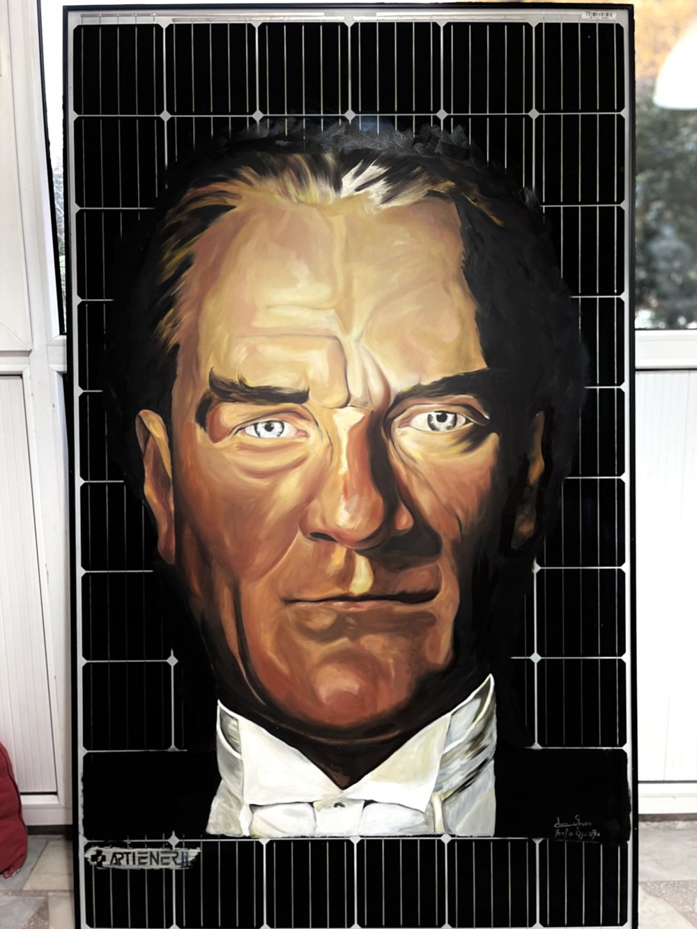 Ataturk portrait on solar panel - 05